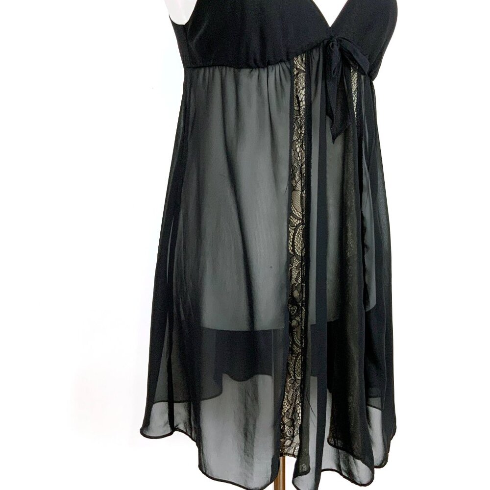 Vintage Oscar de la Renta Pink Label Black Babydoll Dress/Top Wimsigoth Sz S - Picture 5 of 16